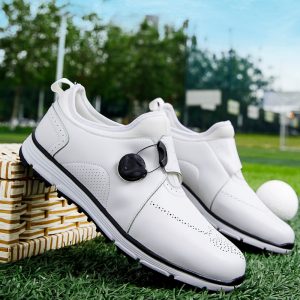 2020 Autumn New Golf Shoes Men Boys Leather Shoes Sports Shoes Light Weight Mens Golf Shoes High Quality Quick Lacing Golf Shoe
