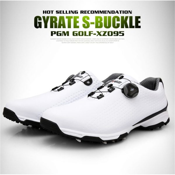 PGM Golf Shoes Men Sports Shoes Waterproof Knobs Buckle Mesh Lining Breathable Anti-slip Mens Training Sneakers XZ095