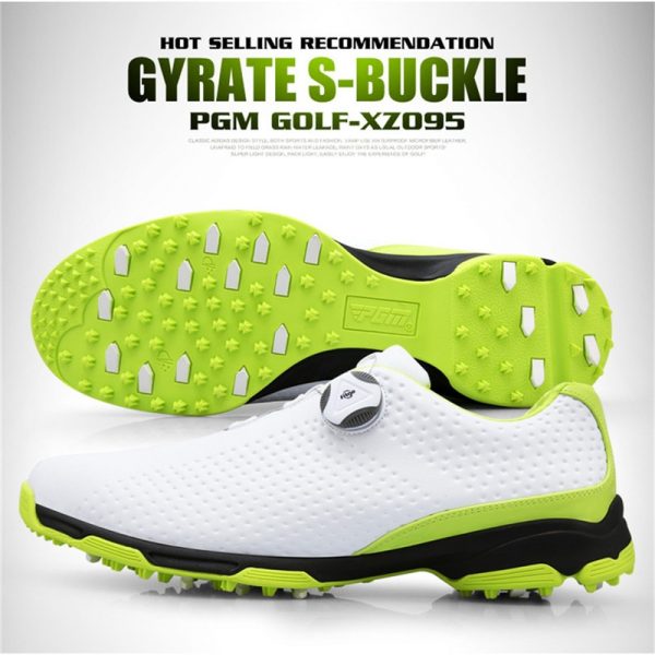 PGM Golf Shoes Men Sports Shoes Waterproof Knobs Buckle Mesh Lining Breathable Anti-slip Mens Training Sneakers XZ095