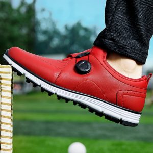 2020 Autumn New Golf Shoes Men Boys Leather Shoes Sports Shoes Light Weight Mens Golf Shoes High Quality Quick Lacing Golf Shoe