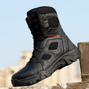 High Top Tactical Boots Men Shoes Waterproof Hiking Shoes Outdoor Hunting Boots Mountain Shoes Man Desert Combat Military Boots