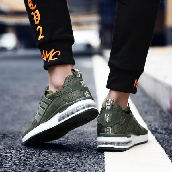 2019 New Man Sneakers for Men Rubber Black Running Shoes Army Green Breathable Mesh Sport Shoes Male Female Women Pink Sneakers