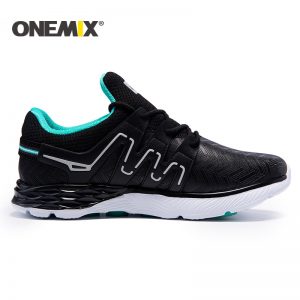 Onemix men running shoes warm autumn winter leather shoes reflective male athletic shoes outdoor sport sneakers in white shoes