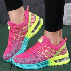 Tennis Shoes For Women Flying Woven Breathable Sneakers Woman Sports Shoes Comfortable Platform Tennis Sneakers